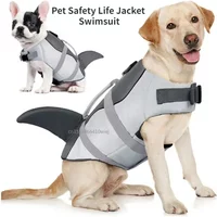 Shark Dog Life Jacket Enhanced Buoyancy Small Dogs Swimming Clothes Safety Vest with Handle for Medium Large Dogs Surfing