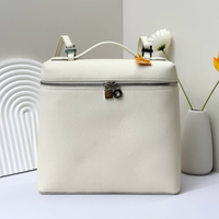 2025 New LP Women's Top Layer Cowhide Leather Travel Backpack Crossbody Bag Large Capacity Shoulder Bag Commuter Style
