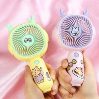 Handheld Fan Rechargeable Portable 3 Speed Mini Fan USB Small Fan with Phone Holder and cute sticker