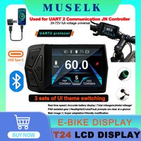 Electric Bicycle T24 LCD Display Screen SM/WP 24V-72V for UART 2 Communication Protocol Controller
