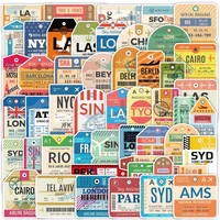 50PCS Vintage Boarding Pass Air Tickets Graffiti Stickers World Travel Decals Luggage Phone Guitar Laptop Waterproof Sticker