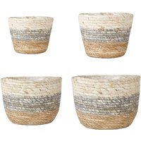 Straw Weaving Flower Basket, Grass Planter, Indoor and Outdoor Pots, Containers for Plantable Plants