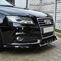 For AUDI A4 B8 NON Sline Front Bumper Lip Spoiler Splitter A4 TFSI TDI Basic Model Avant/Sedan 2008-2012 Pre-Facelift Bodykits