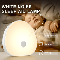 White noise sleep device with charging timer and night light. Portable multi-color small night light.