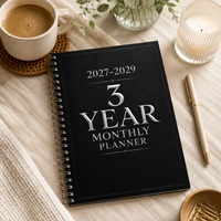2027-2029 3-Year Monthly Planner, A5 Spiral Planner Notebook, Minimalist Organizer for Goals, Appointments Long-Term Planning