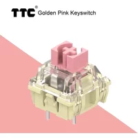 TTC Gold Pink V2 Mechanical Keyboard Switch 37g 3 Pins Linear Switches SMD RGB Custom Silver Hot Swap Smooth Factory Lubricated