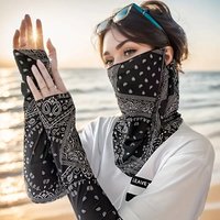AliExpress NONE Fashion Bandana Print Arm Sleeves Sun Protect Mask Ice Silk Breathable Cooling Fashion Arm Sleeves for Cycling Driving