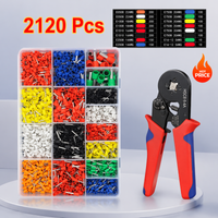 200/700/2120pcs VE Multiple Cold Crimp Terminal Tubular Crimping Terminal Pliers Set Electrical Equipment Wire Connector Pliers