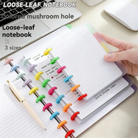 Colored Mushroom Hole Loose-Leaf Notebook | A5/A6/B5 Sizes | Reusable Refillable Binder Notebook for School & Office