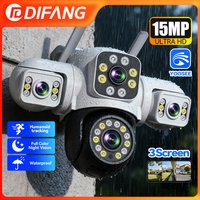 Yoosee 15MP WIFI Security Camera Outdoor AI Human Tracking 3 Lens 3 Screens 360° PTZ Surveillance Full Color Night Vision CCTV