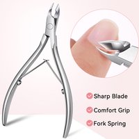 UR SUGAR 1/2Pcs Nail Cuticle Nipper with Protective Cover Steel Sharp Blade Scissors Dead Skin Nail Cuticle Remover Manicure Tol