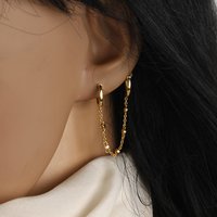 Long Chain Crystal Double Piercing Earrings for Women Female Fashion Cartilage Jewelry Brincos Wholesale