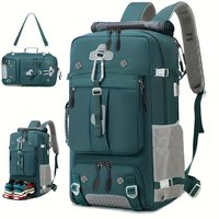 Large capacity travel backpack, 40l large backpack, durable convertible luggage bag, suitable for 17 inch laptops, with shoe com