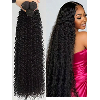Lots de Cheveux Humains Bouclés Profonds, Tissage de Cheveux Brésiliens Bruts Kinky Curly, Cheveux Humains Bouclés Birmans de 12 à 34 Pouces