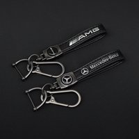 High Quality Leather Car Logo Keychain Key Ring Gifts For Mercedes Benz AMG E S A B Class GLE CLS GLC CLA GLA GLK W205 C300 W203
