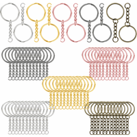 15/25sets metal chain keychains and alloy open connecting rings,suitable for DIY keychains,bag accessories,crafts,gift making
