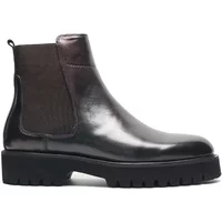 British Style High Top Men's Chelsea Boots Increase Height Classic Luxury Genuine Leather Elastic Band Men Autumn Winter Shoes