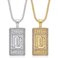 Men's Dream Chasers Pendant Zircon Necklace Stainless Steel Bold Chain Necklace Hip-hop Punk Necklace for Party