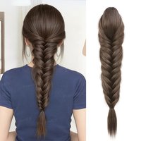 Fishbone Braid Ponytail Synthetic Hair Wig Heat Resistant Natural Fashion Hair Accessories for Women Daily Party Wedding