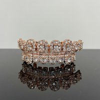 YOUNGX 8/8 Colors Full Iced Out CZ Stone Teeth Grillz Hip Hop Colorful Cubic Zircon Tooth Caps For Women Men Jewelry Christmas