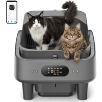 Patbrela Self-cleaning Cat Litter Boxes, Smart Automatic Cat Litter Box Anti-Pinch, 10 Safety Sensors, Large Cat Litter Boxs for Multiple Cats, 5G & 2.4G WiFi, 6" LED Display, Odor Control Robot,
