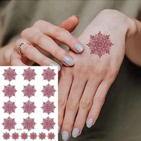 Waterproof Temporary Tattoos for Women Small Fake Tattoo for Children Henna Design Stickers for Hand Body Art