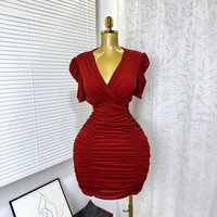 Short Dress Women Sexy Dresses Vestidos Y2k Streetwear Tight Waist V Neck Short Sleeve Hip Wrap Elegant Party Sheath Work 2026