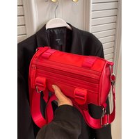 Red Leisure Crossbody Bag for Women 2023 New Nylon Cylinder Shoulder Messenger Bags Spring Summer Female Simple Handbags