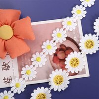 Bright Beautiful Embroidered Handmade Headwear Decor Daisy Lace Trim DIY Craft Ribbon Sewing Supplies