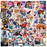 55pcs Comic Scott Pilgrim Cartoon Graffiti Stickers Decals phone Suitcase Laptop Computer Guitar Decoration DIY Kids ClassicsToy