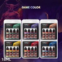 Environmental Protection Water-based Model Coloring Pigment 18m/ Bottle 4-color/set DIY Cartoon Character Hand-painted Paint