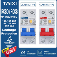 TAIXI RCBO RCCB Type A / AC Residual Current Circuit Breaker MCB 220V 110V 10A 16A 20A 32A 40A 63A 30mA 15mA Leakage Protection