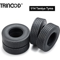 TRINOOD 1/2/4Pcs Rubber Tyre Wheel Tires for 1/14 Tamiya Truck Tractor Trailer Cargo Tow Drag Upgrade Parts
