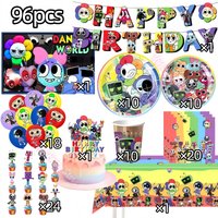 Dandy's World Birthday Party Decoration Cup Plate Cake Topper Horror Game balloons for Kids Party Favors Baby Shower Supplies