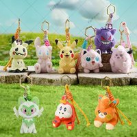 Pokemon Pendant Plush Toy Pamo Gengar Fuecoco Mimikyu Quaxly Sprigatito Mew Kawaii School Bag Backpack Key Ring Doll Gifts