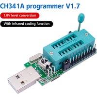 【C】CH341A Programmer V1.7 1.8V Level Shift W25Q64FW W25Q128FW Gd25LQ64 Programmer Module W/Adapter Board