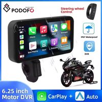 Podofo Motorrad Navigation Carplay 6.25 ''Smart Player Android Auto IP67 wasserdicht Carplay tragbare Motorrad Motor Monitor
