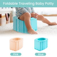 Portable Foldable Travel Toilet for Kids Reusable Washable Potty Seat for Camping Hiking Long-Distance Travel