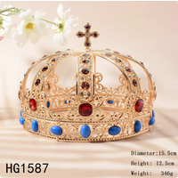 King's Crown Retro Alloy Headpiece for Men's Ball and Performance Accessories