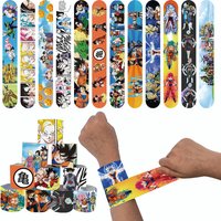 12Pcs Dragon Ball Series Slap Bracelet Bracelet Wristbands DIY Pat Circle Bracelet Children Fun Gifts Birthday Gifts