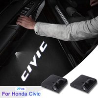 2Pcs Wireless LED Car Door logo Projector Lamps Welcome Lights For Honda Civic 8th 9th 10th 11th Ghost Shadow Lamp Accessories
