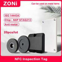 NFC Anti-Metal Electronic Patrol Tag NXP NTAG213 Chip Fire Inspection NFC Electronic Inspection Tag ISO14443A 13.556MHz 20PCS
