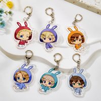 Anime Hetalia Axis Powers Acrylic Keychain Cute Bunny Hoodie Chibi Alfred Ivan Romano Lukas Antonio Matthias Bag Charm Fans Gift