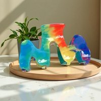 Acrylic M Shape Hair Claw Korean Style Headwear Rainbow Wave Crab Clip Shark Clip Hair Accessories Women Hair Claw Bathing