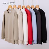 WAVLATII 2023 Neue Frauen Einfache Stil Khaki Sweatshirt Weibliche Mode Streetwear Soild Oansatz Hoodie Casual Weiß Tops für Herbst