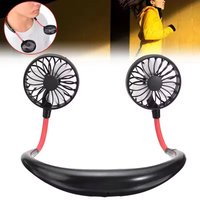 USB Rechargeable Mini Sports 3-Speed Adjustable Neck Dual Fan Home OfficeOutdoor Travel Portable Hanging Neck Fan
