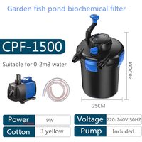 Fish pond filtration system filter bucket pool farming external CPF-1500 16L suitable for 2m³ fish pond with germicidal lamp