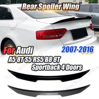Dla Audi A5 8T Coupe Sport S5 RS5 B8 8T 2 drzwi 2007-2016 PSM Style Car Rear Spoiler Rear Trunk Lip Trim Tail Wing Body Kits