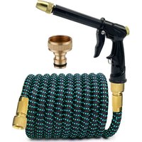 Expandable Garden Hose High Pressure Water Gun Set Magic Flexible Hose Pipe With Brass Connector For Car Wash Garden Irrigation