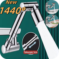 Scalable Metal New 1440° Rotattion Kitchen Faucet Extender Universal 2 Modes Tap Bubbler Nozzle Bathroom Faucet Sprayer